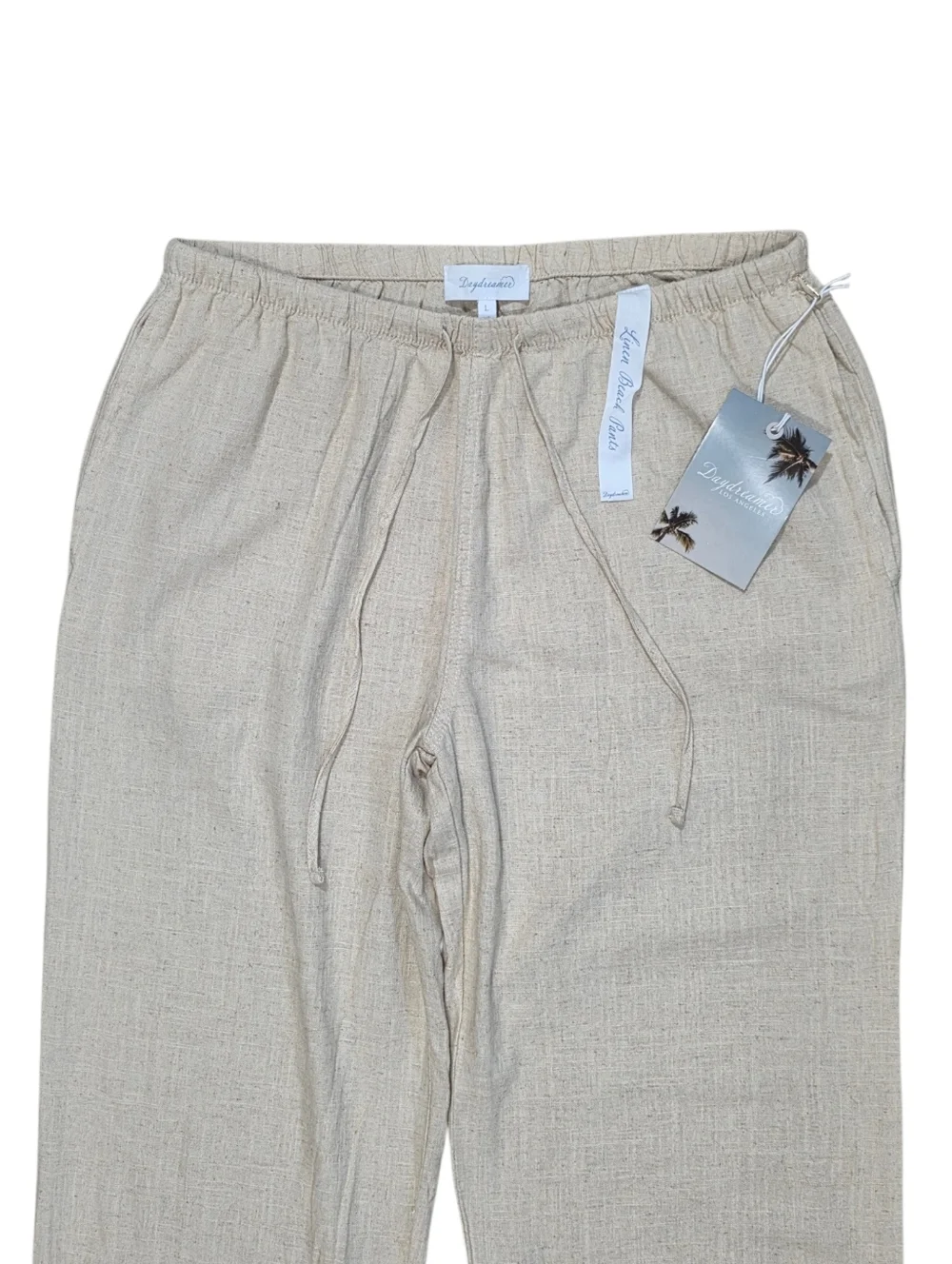 Daydreamer LA Linen Beach Pants Natural Beige NWT Size Large
